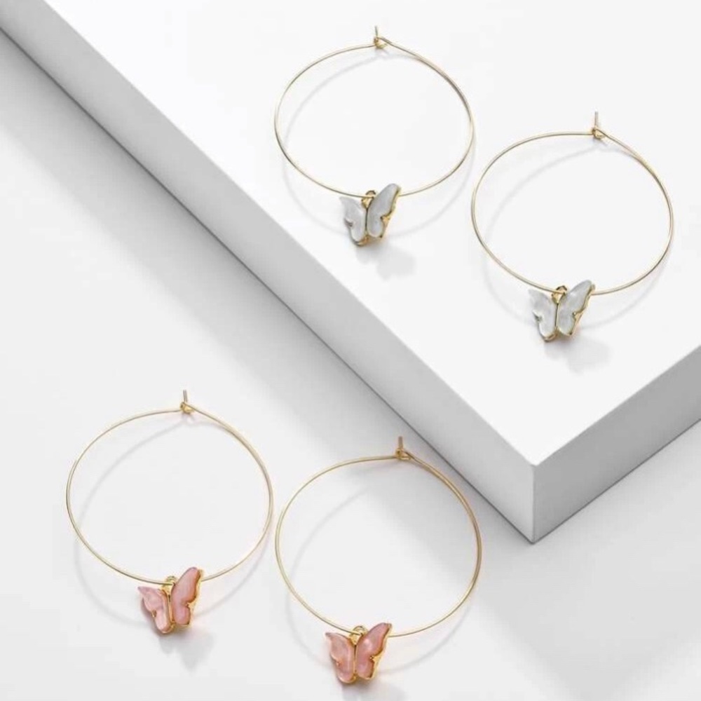butterfly hoop earrings🦋